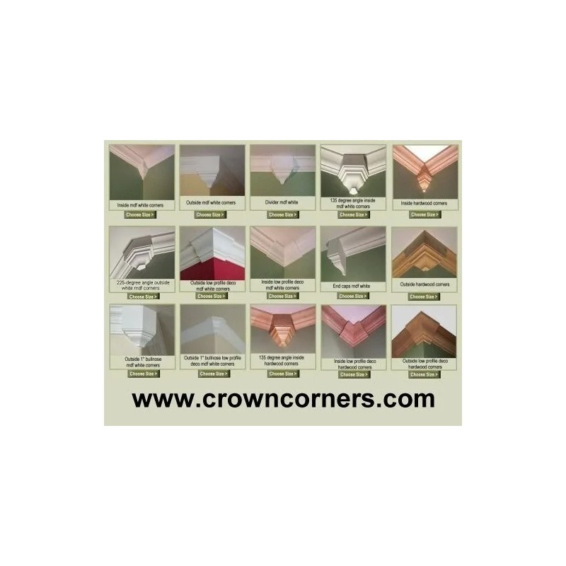 CROWNCORNERS 4 crown molding inside corner blocks "CROWNCORNERS" brand. Fits