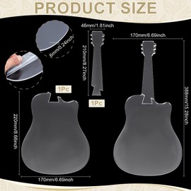 BENECREAT Guitar Serving Board Router Template, Woodworking Router Inlay Template with Film for Creating Unique Inlays in Signs, Craft Projects, 6.7x15.2inch, 6mm Thick
