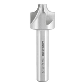 Accusize Industrial Tools Hss Corner Roudning End Mill, 1/4'' Radius, 1/2'' Shank Diameter, 1'' Largest Dianmeter, 3-1/8'' Oal, 1011-1412