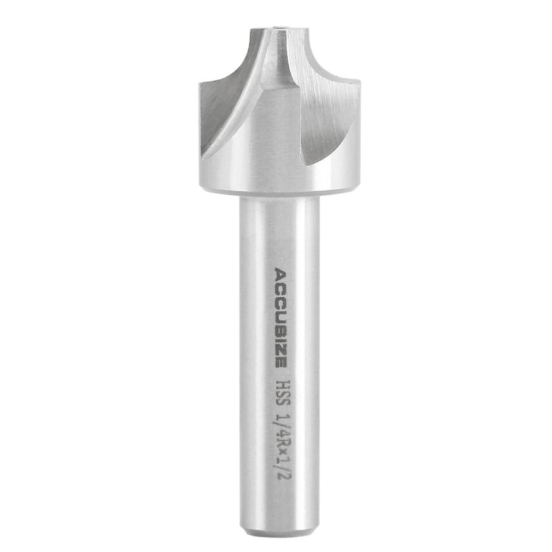 Accusize Industrial Tools Hss Corner Roudning End Mill, 1/4'' Radius,