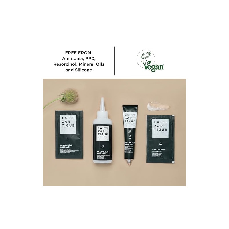 Lazartigue Permanent Haircolour Tinte Castaño Amoníaco Extractos Botánicos Alta Concentración