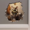 Mouse Sitting on Toilet in Mouse Hole Decal - Mouse