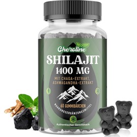 3-in-1 Himalayan Shilajit Gummies – 1400mg with Chaga & Ashwagandha – Rich in Fulvic Acid & Trace Minerals – Natural, Vegan, Sugar-Free – 60 Gummies (1-Month Supply)