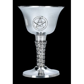 Figuren Shop GmbH Ceremonies Goblet 125 ml Pentagram Metal Drinking Goblet Ceremonial Decoration