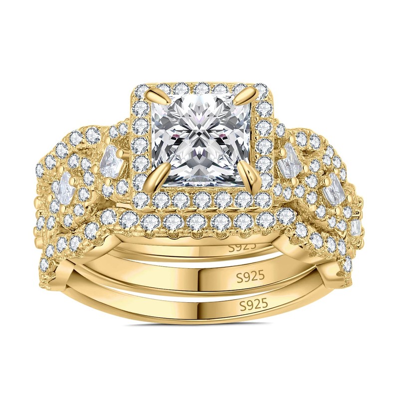 JewelryPalace Princess Cut 1.5ct Cubic Zirconia Engagement Rings for Women,