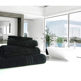 Blue Label 500gsm Plain Hand Towel Black (SEE SIZE OPTIONS)