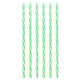 Sunshine Mason Co. Plastic Reusable Drinking Straws 6 Pieces, Green Stripe