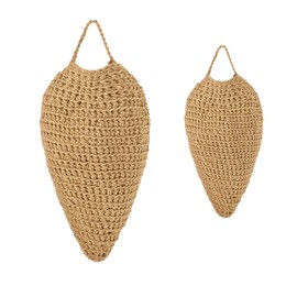 2-Pack Woven Crochet wasp nest Bait, Outdoor Artificial Fake wasp nest, Outdoor Hanging Decoration, Suitable for terraces and Eaves