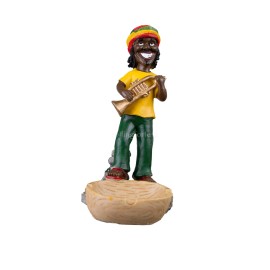 10" Medium Rasta Jamaican Man Holding Bowl Polyresin Ashtray Decoration | #3
