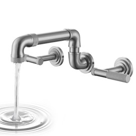 Vanbus Brass Wall Mount Bathroom Faucet with Dual Function,Supported extendable and rotatable, 3 Holes Wall Faucet for Vanity Lavatory Sink Farmhouse Camper Laundry Utility Rv Wet Bar,Rough in Valve