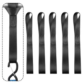 GisWell Pack of 6 lashing loops 500 kg, lashing straps, motorcycle transport, double loops, lashing loops, belt loops, for motorcycle transport, bicycles, beach motorcycles (black)