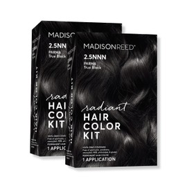 Madison Reed Radiant Hair Color Kit | 2.5NNN Soft Black (Parma Black) for 100% Gray Hair Coverage | Salon Quality Permanent Hair Dye | PPD-Free & Ammonia-Free | (Packaging May Vary) 2 Pack