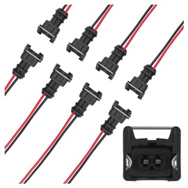 8PCS Fuel Injector Connector,Fuel Injector Wiring Harness Compatible with Any RC, Bosch EV1 Fuel Injector,Universal Fuel Injector Harness Car Accessories with Waterproof Shell