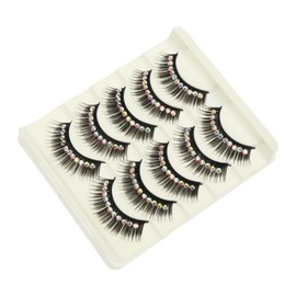 Outanaya 5pairs Exaggerated Diamond False Lashes of Thick Costume Eyelashes for Performances Parties and Dance Chic and Unique Look Beautiful Curves and Bright Colors