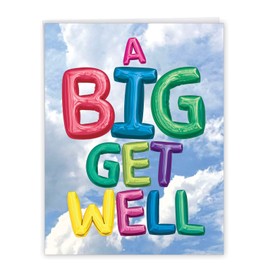 NobleWorks - Big Get Well from Us Group Card (8.5 x 11 Inch) - Jumbo Feel Better Soon from All of Us, Hospital, Sick, Class for Men and Women (Not 3D or Raised) - Inflated Messages J5651HGWG-US