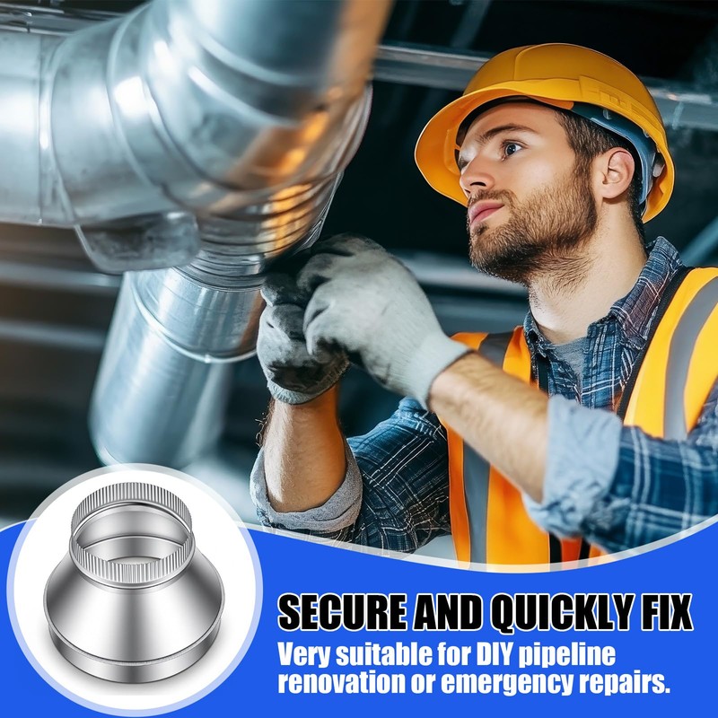 2 Pcs 9" to 6" Duct Reducer Galvanized Steel Increaser