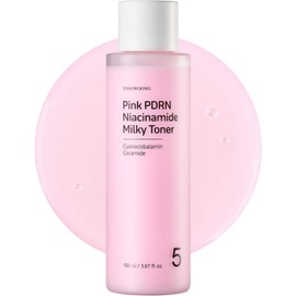 Tosowoong Pink PDRN Niacinamide Milk Toner 5% Dark Spot Care Salmon DNA Soothing Ceramide 3 Types & Peptide 12 Types Moisturizing Glass Glow Skin Korean Skin Care 150ml / 토소웅 핑크 PDRN 나이아신아마이드 밀크 토너 5% 다크 스팟 케어 연어 DNA 진정 세라마이드 3종 & 펩타이드 12종 보습 글래스 글로우 스킨 코리안 스킨케어 150ml