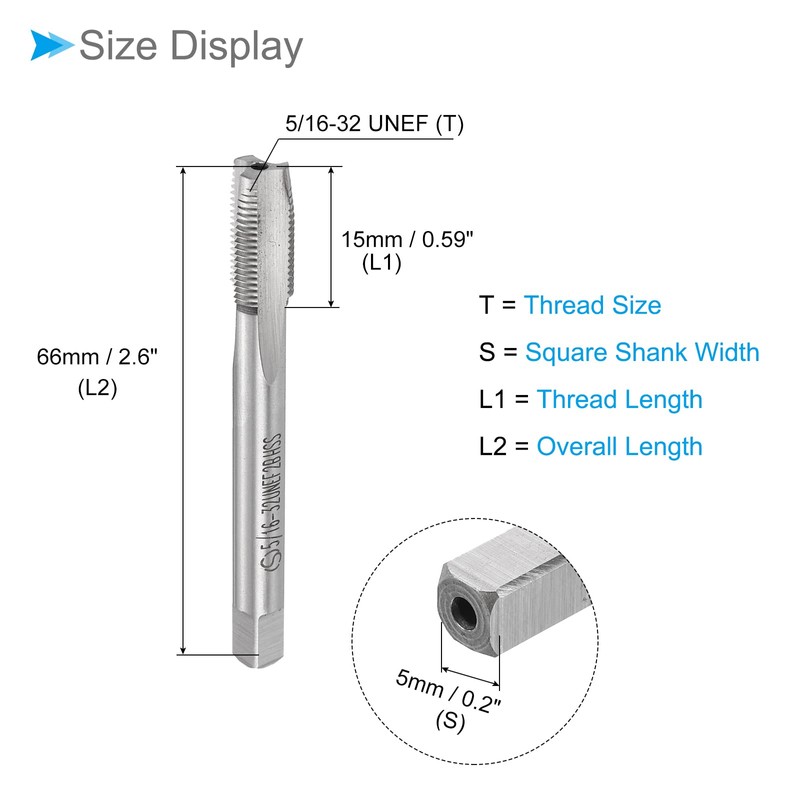 CoCud Threading Tap 5/16-32 UNEF Thread 2B High Speed Steel