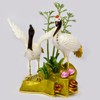 Feng Shui Statue Pair of Crane with Peaches & Bamboo