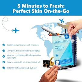 Patchology Hydrate FlashMasque Facial Sheet Mask with Hyaluronic Acid – Face Mask Skincare Sheet for Men & Women to Moisturize & Hydrate Skin in 5 Min