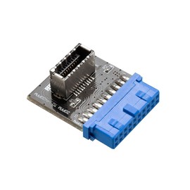 Akasa 20-pin USB 3.1 Internal Connector | Convert USB 3.0 19-pin Motherboard Header to USB 3.1 20-pin Key A Connector | 5 Gbps Transfer Speeds | USB Internal Adapter | AK-CBUB51-BK