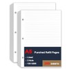 (2 Pack) A5 Lined Paper Refill, 3 Hole Refill Paper,