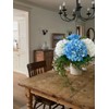 YalzoneMet 4Pcs Blue Silk Hydrangea Artificial Flower Lifelike Big Blooms