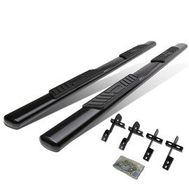 DNA MOTORING STEPB-5O-938-BK Stainless Steel 5" Oval Side Step Nerf Bar Running Board, 1 Pack,Black