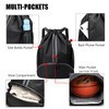 Sports Drawstring Backpack – Water-Resistant Gym Bag with Shoe Compartment