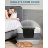 Scirove Stainless Steel Cat Litter Box Enclosed with Lid，Covered Metal