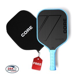 CORE Reaction Pro Pickleball Paddle | T700 Carbon Fiber Surface | MX-1000 (16mm):_One Paddle - Blue