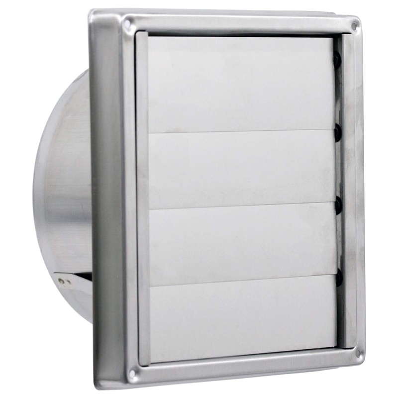 Spares2go Stainless Steel Square External Extractor Wall Vent Outlet with