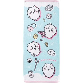 Marushin 0775039500 Chiikawa Face Towel, Various Colors, Back Color, 100% Cotton, Antibacterial, Odor Resistant