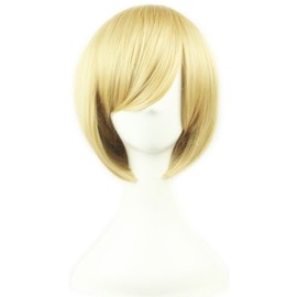 AneShe Short Straight Hair Wig 12 Inches Anime Cosplay Costume Party Wigs (Blonde)