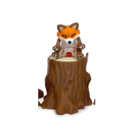 3D Printed Fox, Articulated Orange Fox with Tree Stump, Fidget Animal Fox Toy Figure, Executive Desk Toy FOX001 (Small - 3.25 Inches)