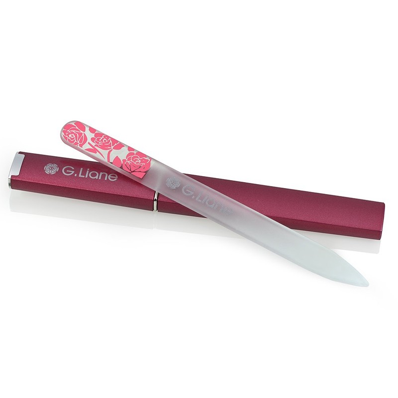 G.Liane Glass Nail File, Double Sided, Nail File with Case,