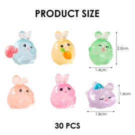 CYNOSURETECH 30 Pieces Of Mini Rabbit Ornaments, Cute Rabbit Ornaments, Creative Luminous Ornaments, Garden Decoration, Dollhouse Accessories