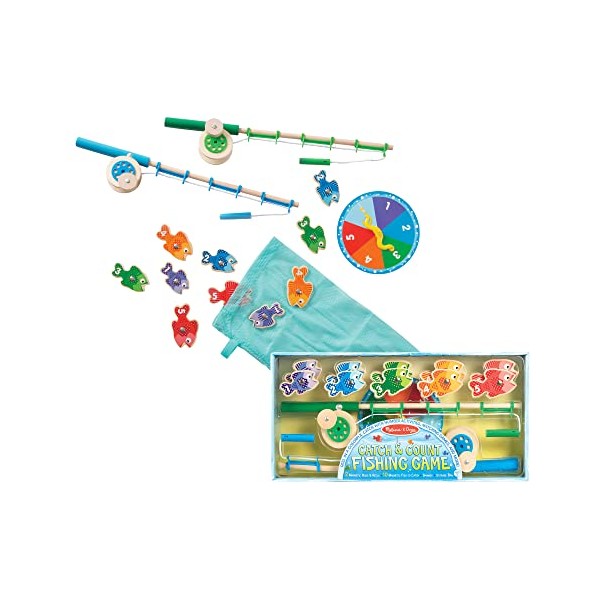 Melissa & Doug Catch & Count Fishing Game | Games | Wooden Toy | 3+ | Gift for Boy or Girl