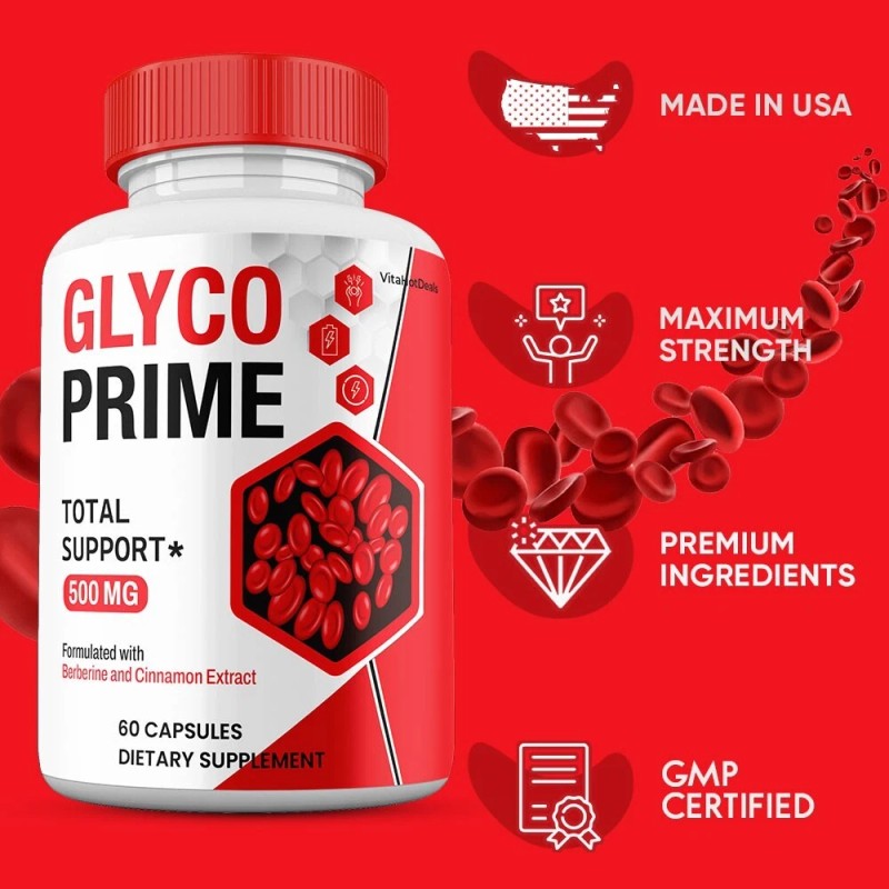 Glyco Prime Capsules, GlycoPrime Pills Blood Support Supplement (1 Pack)