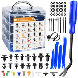 GOOACC 860Pcs Car Push Retainer Clips & Auto Fasteners Assortment -26 Most Popular Sizes Nylon Bumper Fender Rivets with 10 Cable Ties and Fasteners Remover for Toyota GM Ford Honda Chevy