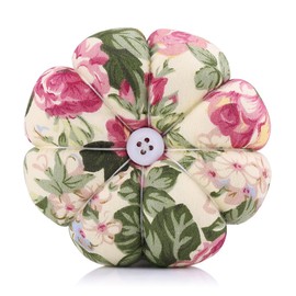 Cojín de pin de muñeca, tela de calabaza creativa Cojín de pin de agujas de coser con cinturón elástico (4)