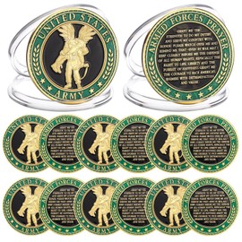 Landical 12 Pieces Army Challenge Coins Army Armed Forces Prayer Coins Military Challenge Coins Soldier Creed Challenge Coins Valor Challenge Coins Collectible Gifts for Soldiers Veterans Men Women