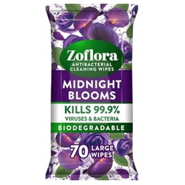 Zoflora Antibacterial Multi-Surface Cleaning Wipes Midnight Blooms 70 Large Wipes