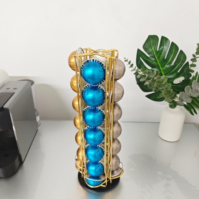 Meelio Coffee Vertuo Pod Holder Carousel Stand for 28 Nespresso