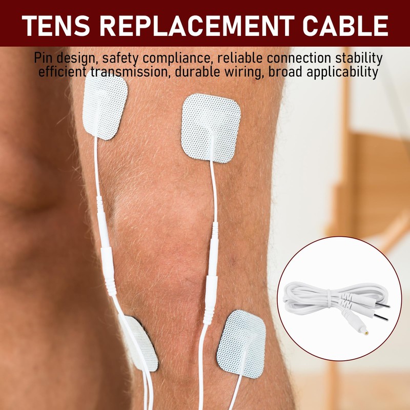 TENS EMS Replacement Cable with 2 mm Pin Connectors, Flexible