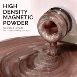 MelodySusie Glass Cat Eye Gel Nail Polish, Nude Pink Glitter Holographic Magnetic Nail Polish with Magnet, 0.5 Fl Oz UV Nail Polish for Nail Art Manicure Salon DIY at Home B5401