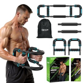 Fitness Twister for Men, Adjustable Chest and Arm Developer (5 Levels, 40-130lb) Featuring 27° Ergonomic Grip for Biceps/Clip/Thigh, Portable Muscle Trainer for Home Use or Travel, Purple