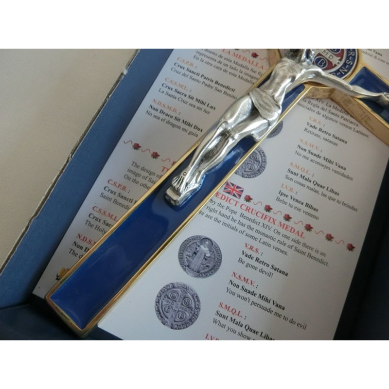 10.004.21 Blue Cross Gold Blue San Benedict 20cm Enamel with
