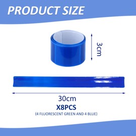 CQQNIU 8 Pieces Of Reflective Bracelets, Outdoor Long Reflective Tapes, Children'S Bracelets, Reflective Decoration For Night Riding, Reflective Safety Belts