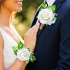 Latious Rose Wrist Corsage and Boutonniere Set Flower Corsage Wristlet